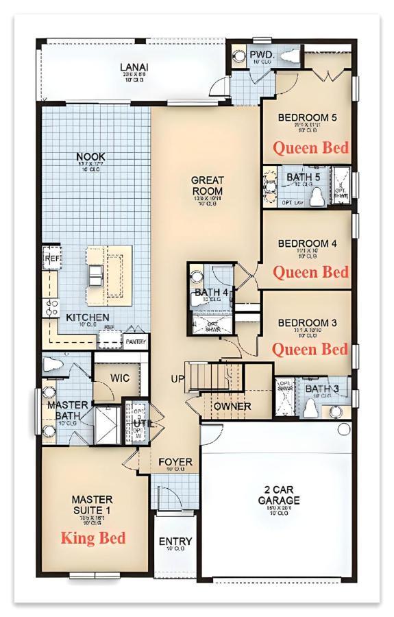 Luxury 12 Bedrooms Pool House 10 Min To Disney4630 Киссимми Экстерьер фото